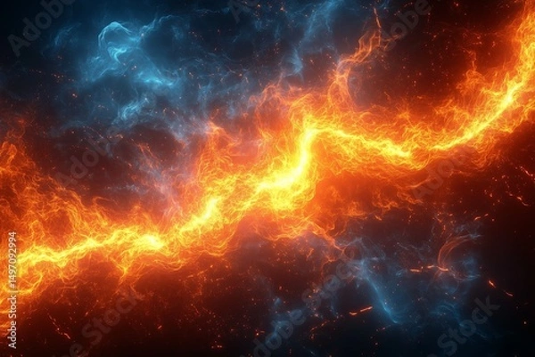 Fototapeta Abstract hot fire lightning
