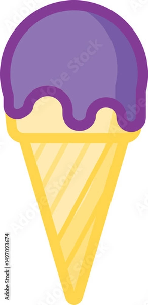 Obraz Ice cream cone vector illustration