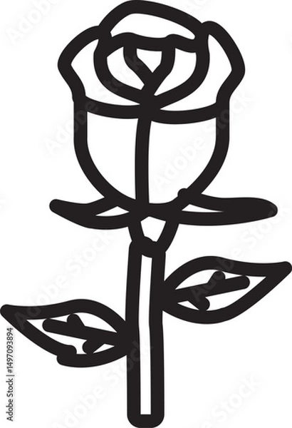 Obraz Rose flower vector illustration. Rose icon
