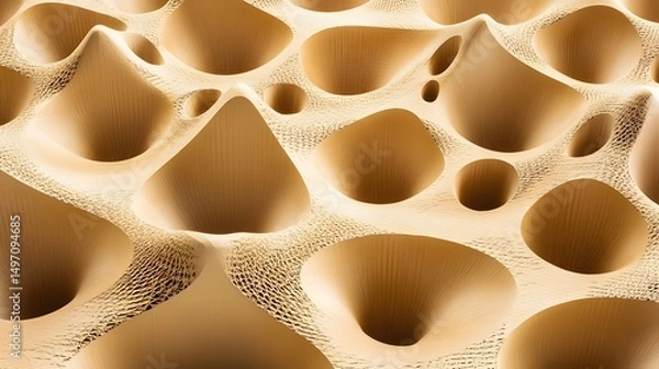 Fototapeta Abstract Beige 3D Honeycomb Texture Background