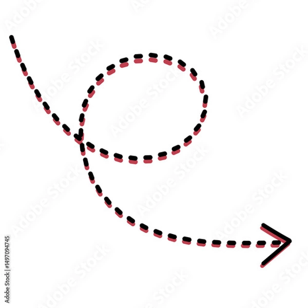 Fototapeta Arrow line and dots 