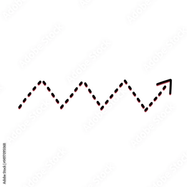 Fototapeta Arrow line and dots 