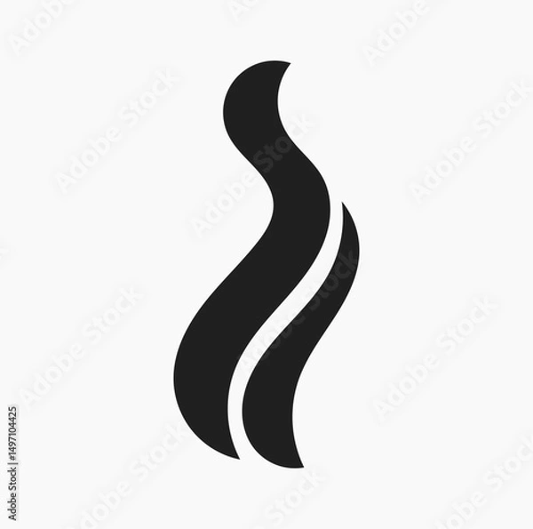 Fototapeta Steam or smoke symbol. Wave shape icon. Vector illustration.