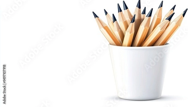 Obraz Dark Graphite Pencils In A White Holder