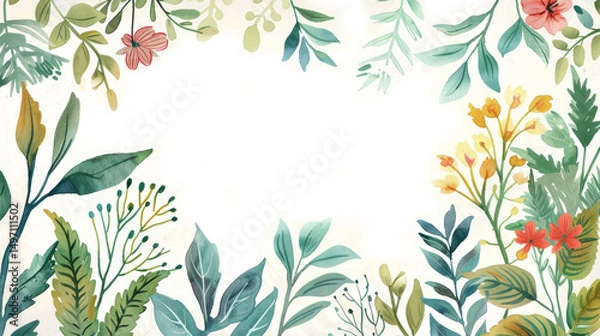 Fototapeta Flower frame for adding text Created with Generative AI technology