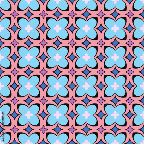 Obraz seamless pattern with stylized flowers. For coloring fabrics, wallpaper, wrapping paper and much more.
