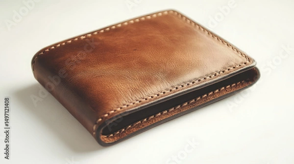 Fototapeta leather wallet isolated on white