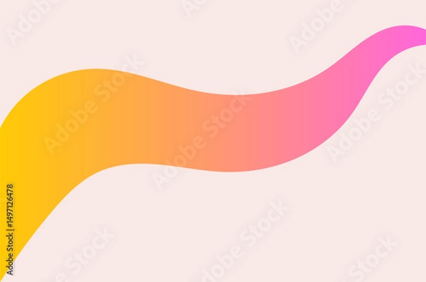 Fototapeta Magical colorful yellow and pink gradient long wave banner background. Fantasy concept. Vector illustration.