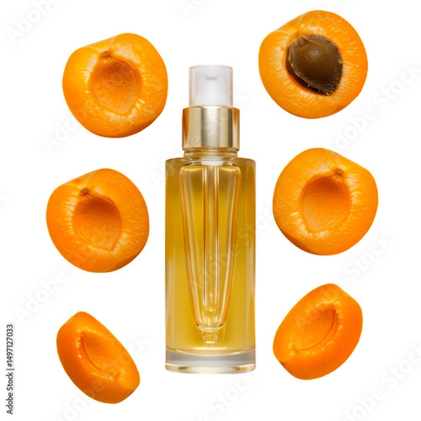 Obraz An apricot, fresh apricots, isolated on a transparent background
