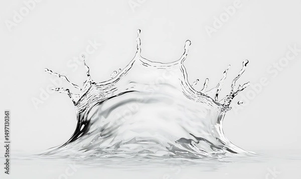 Fototapeta High-Resolution Image of Water Splashing with Detailed Ripples and Clarity on a Minimalist Background