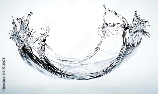 Fototapeta Flowing Water Splash in Motion Captured with Clarity and Precision for Artistic or Commercial Use