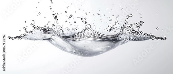 Fototapeta Crystal Clear Splash of Water Droplets Capturing Motion and Fluid Dynamics in a Minimalist Style