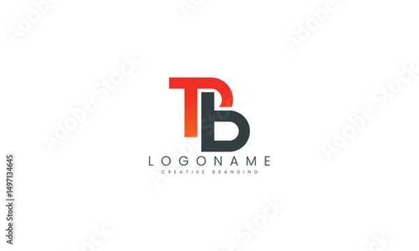 Fototapeta Minimalist PB Logo for Branding and Identity.