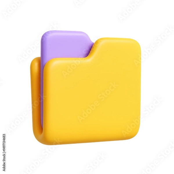 Obraz 3D Cartoon File Folder isolated on translucent