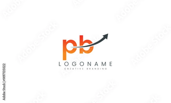Fototapeta Minimalist PB Logo for Branding and Identity.