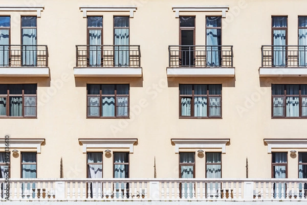 Obraz Balconies and windows of the building.