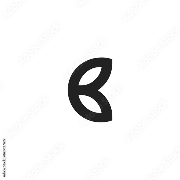 Obraz letter b with leaf logo design