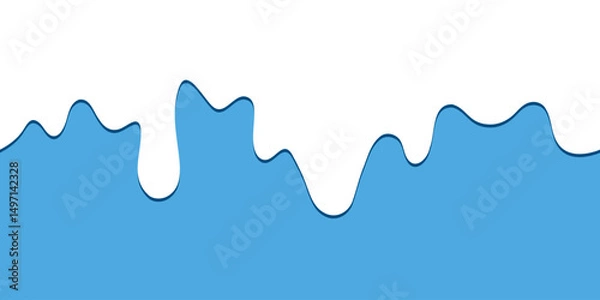 Fototapeta Sweet soft ice cream, yogur, long border, vector blue background for your design.