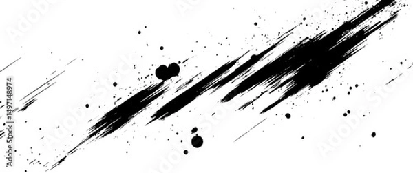 Fototapeta Vector abstract style black paintbrush design banner templates	