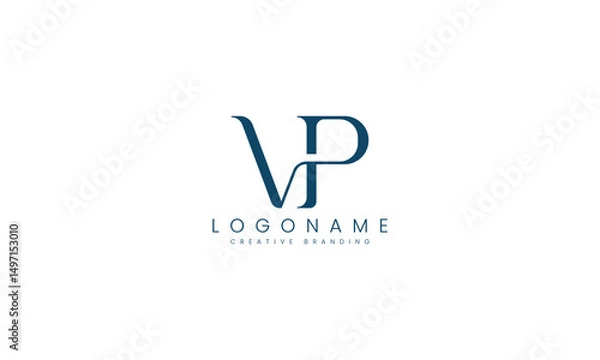 Obraz Minimalist VP Logo for Branding and Identity.