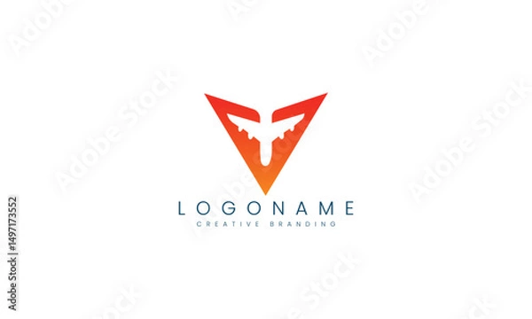 Fototapeta Minimalist V Logo for Branding and Identity.