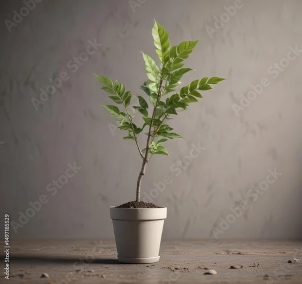 Obraz Potted sapling thriving, symbolizing financial returns ,  plant,  gain