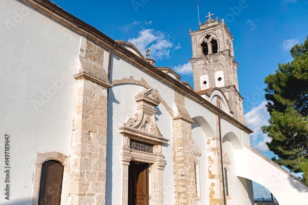 Obraz Church of the Holy Cross showing bell tower in Pano Lefkara, Cyprus