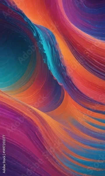 Obraz Abstract colorful wave texture, dynamic curves and vibrant hues, flowing, pattern
