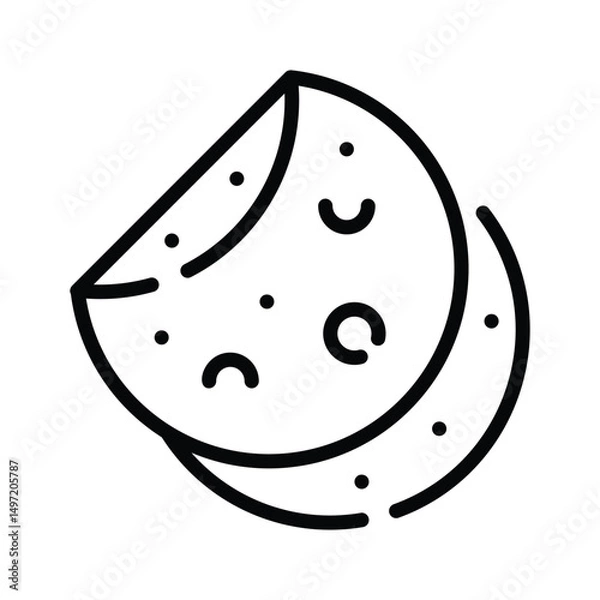 Fototapeta An editable outline icon of rolled tortilla wrap