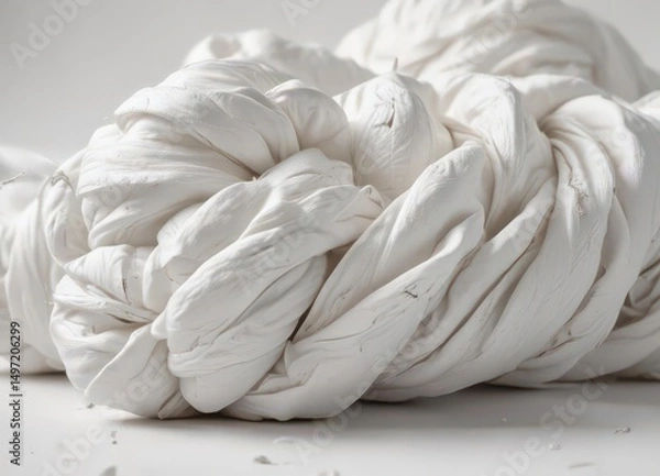 Obraz Soft white cotton, delicate wrinkles, slightly distressed, fabric, cotton texture, seamless background