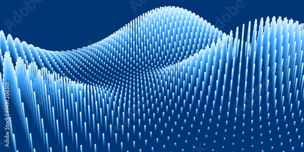 Obraz Abstract data wave background. Vertical lines forming a dynamic wave surface. Modern digital design.