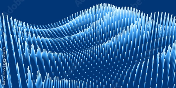 Obraz Abstract data wave background. Vertical lines forming a dynamic wave surface. Modern digital design.