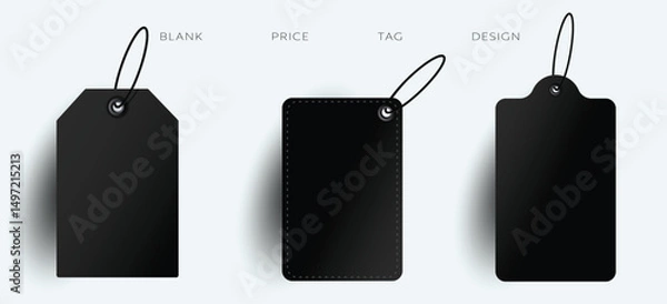 Fototapeta Blank Sale Tag Collection Unique Luxury Modern Black Theme Tag Design For Marketing And Sales Projects	