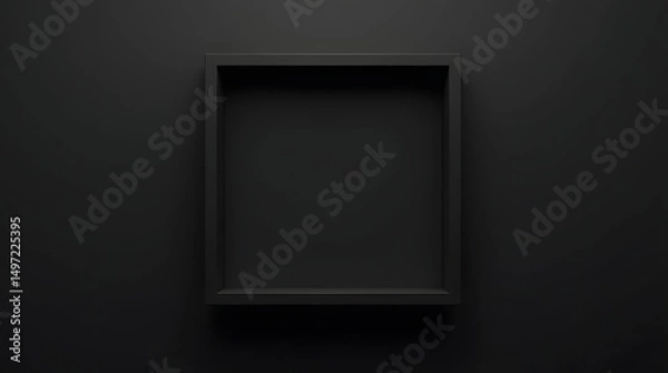 Fototapeta Black empty frame on dark background mockup