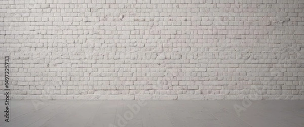 Fototapeta Clean white brick wall, soft light, ample copy space ,  copy space,  bricks,  overlay