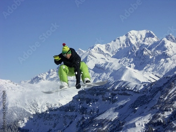 Obraz Snowboarder en action