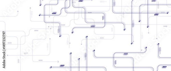 Fototapeta Vector digital technology white background. Concept with technology blue line. 