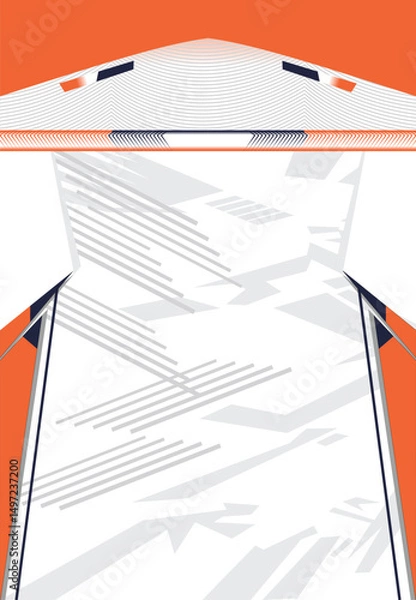 Obraz Customizable T-Shirt Vector Template: Modern Jersey Design Pattern for Sports Apparel Branding (Editable EPS)