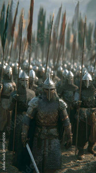 Obraz Medieval knights advancing