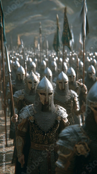 Obraz Medieval knights advancing