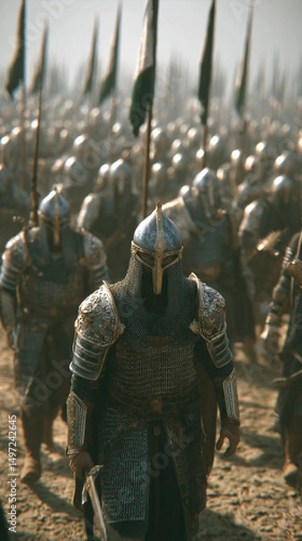 Obraz Medieval knights advancing