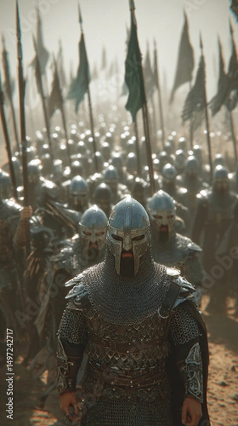 Obraz Medieval knights advancing