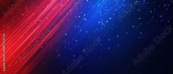 Fototapeta A deep blue background featuring the red and white stripes of the American flag, ideal for an American-themed banner or web design template image.