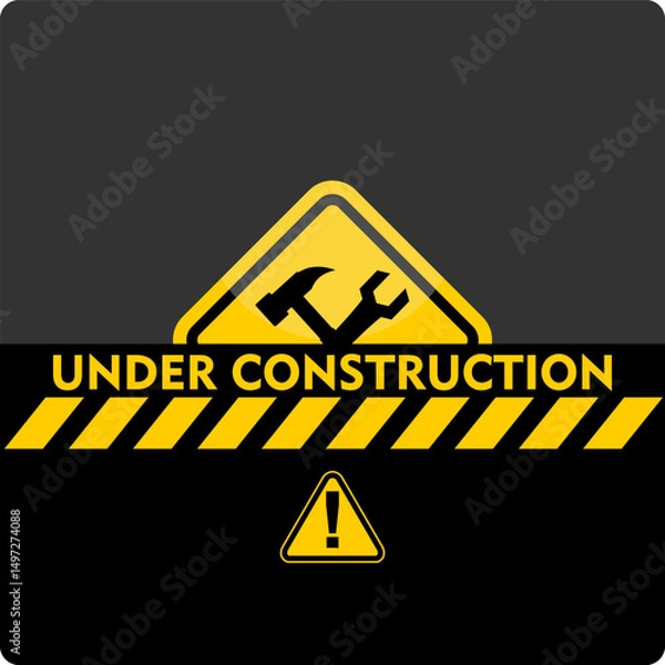 Fototapeta under construction, board and sign vector