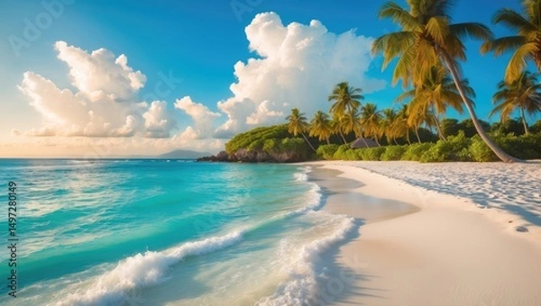 Obraz Lovely beach on the island in the water.