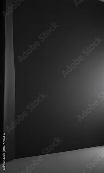 Fototapeta Luxurious black paper backdrop, subtly glossy , black paper texture,  wallpaper,  shadow