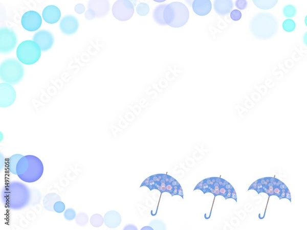 Fototapeta 青い雨傘のフレーム