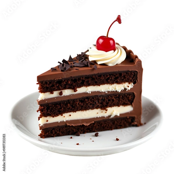 Fototapeta Delicious Cake with Creamy Frosting and transparent background.