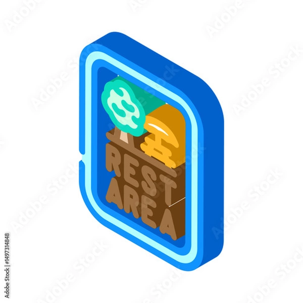 Obraz rest area highway road isometric icon vector illustration