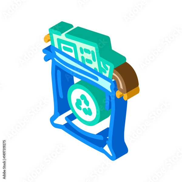 Obraz components plastic bags e waste pollution isometric icon vector illustration